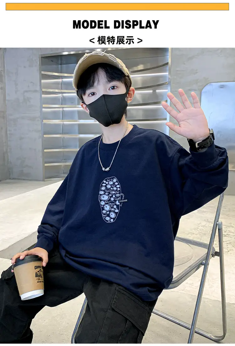 Boys Long Sleeve T-Shirt Navy Blue 2026 — feature 6