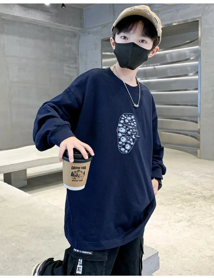 Boys Long Sleeve T-Shirt Navy Blue 2026 — feature 8