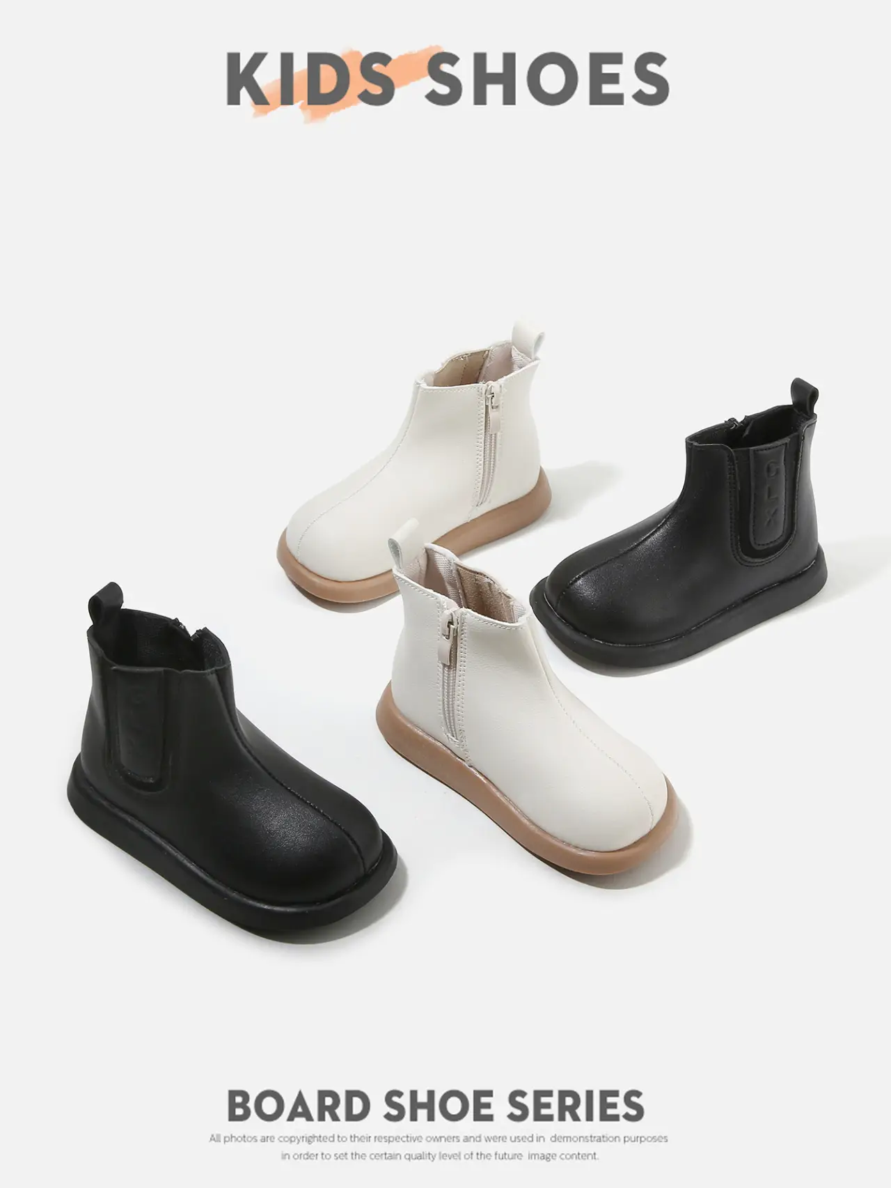 Kids Leather Boots White Small Soft Sole — feature 20
