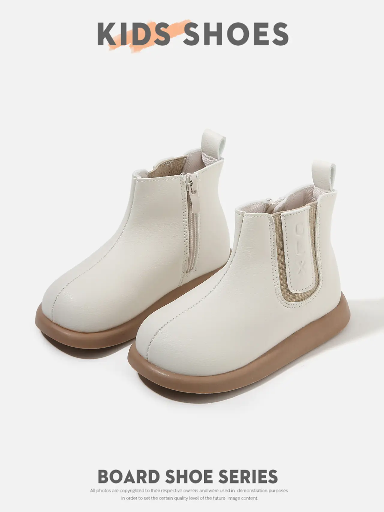 Kids Leather Boots White Small Soft Sole — feature 8