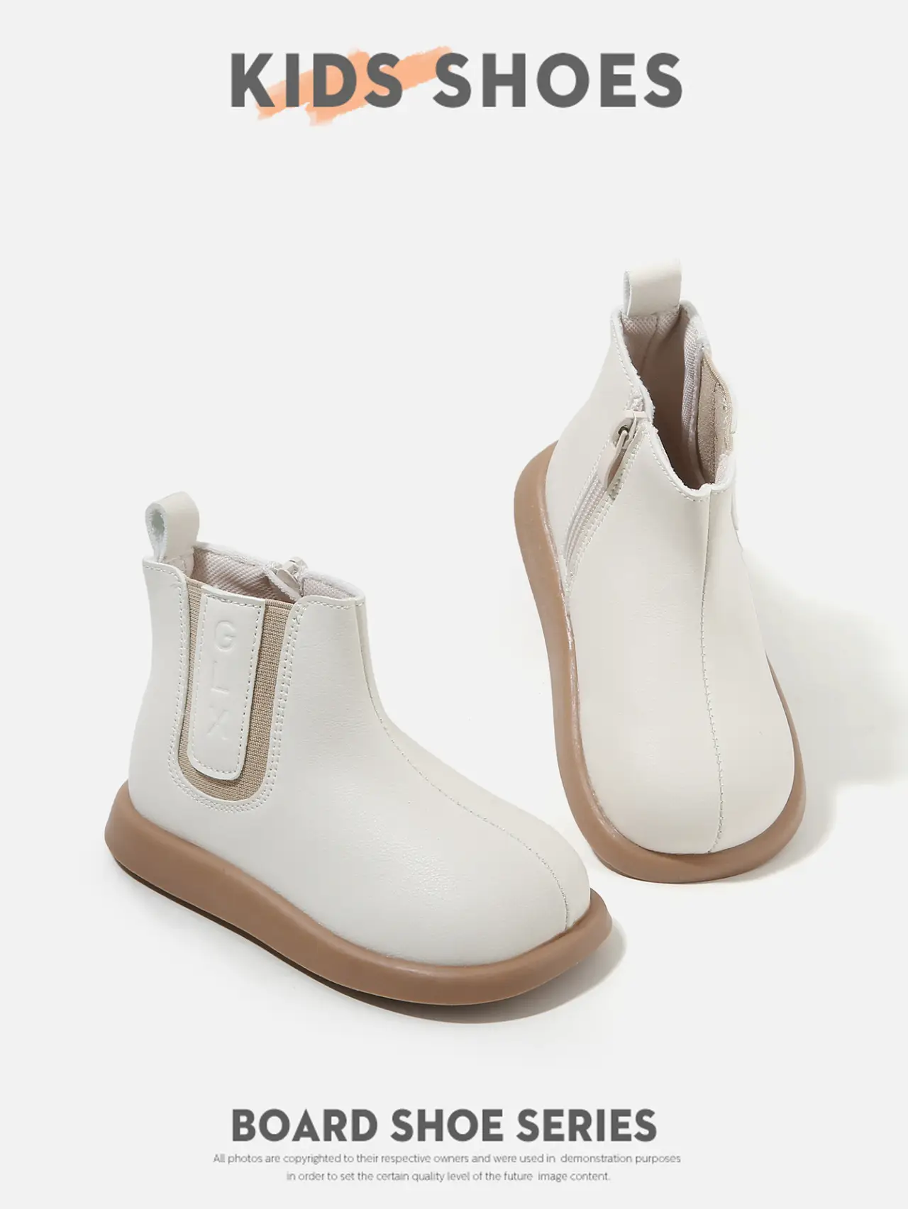 Kids Leather Boots White Small Soft Sole — feature 9