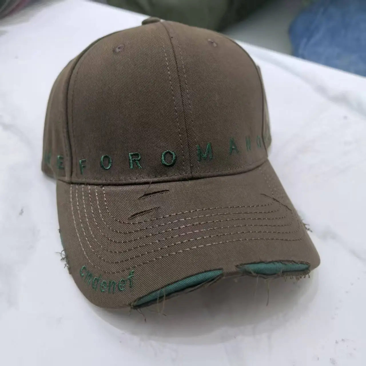 Women's Grey Nike Cap with Letter Embroidery - Image 7