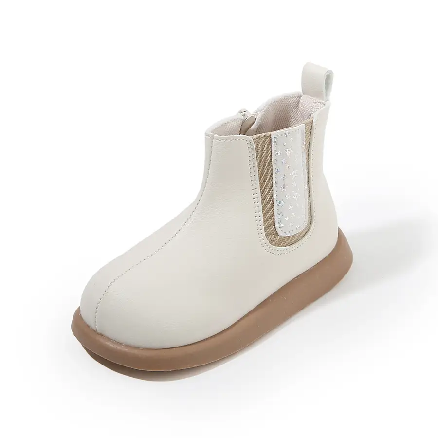Kids Korean Style Boots White Leather Short Ankle - Image 7
