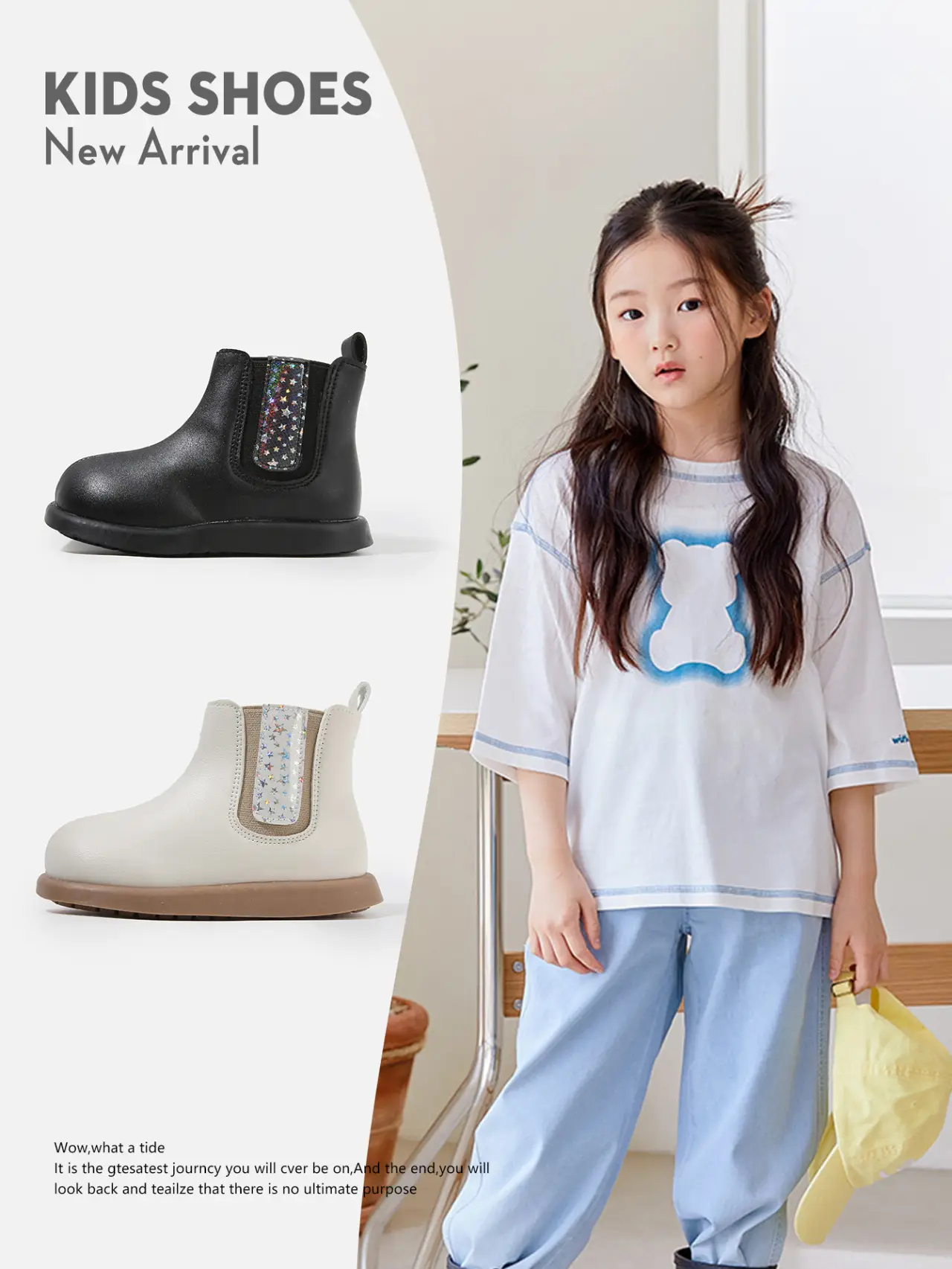 Kids Korean Style Boots White Leather Short Ankle — feature 21