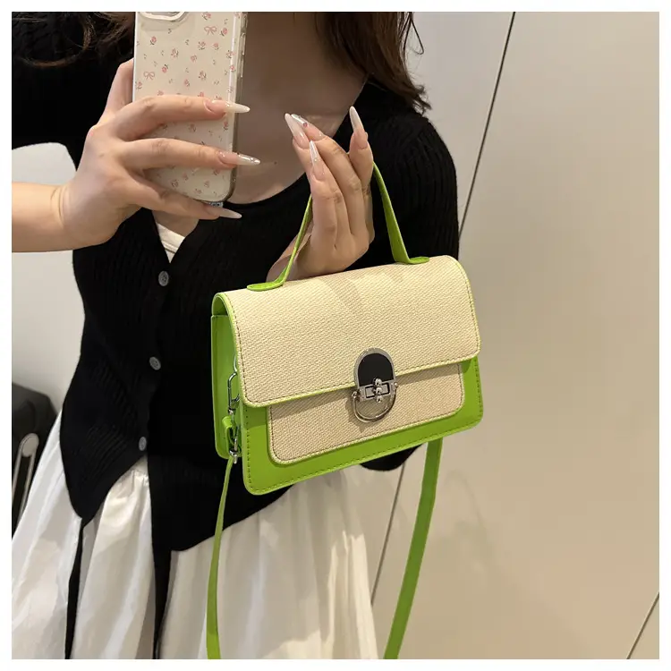 Black Embroidered Women's Crossbody Bag with Gold Clasp — feature 18