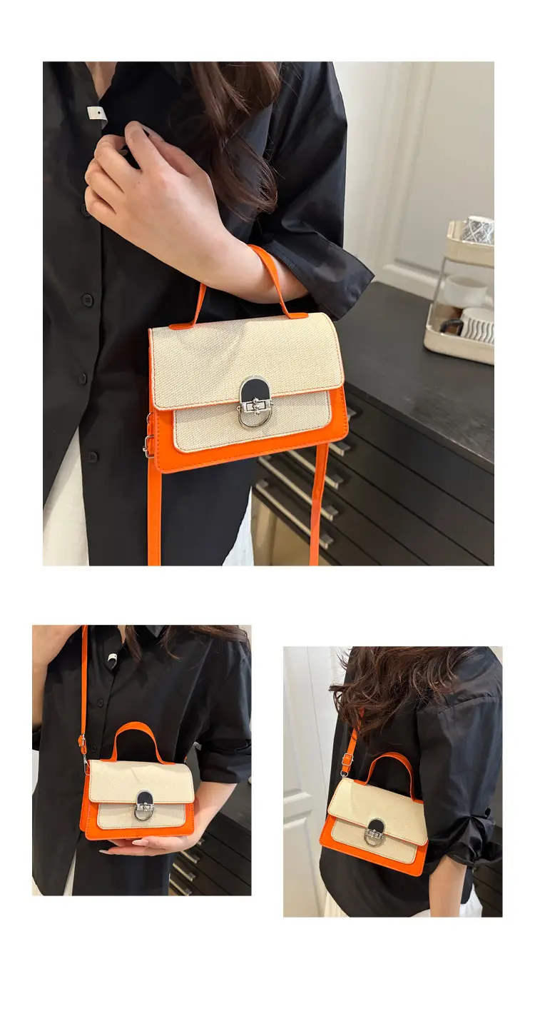 Black Embroidered Women's Crossbody Bag with Gold Clasp — feature 24