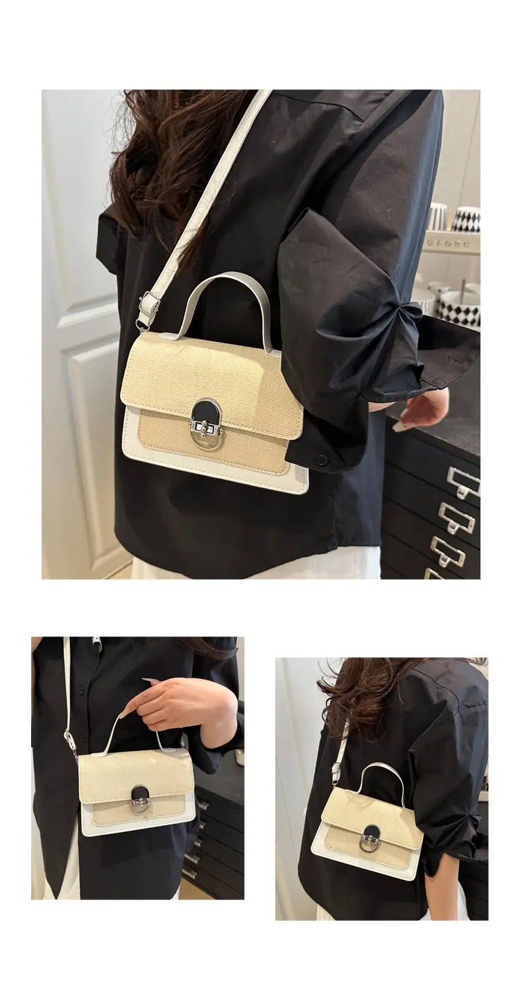 Black Embroidered Women's Crossbody Bag with Gold Clasp — feature 25