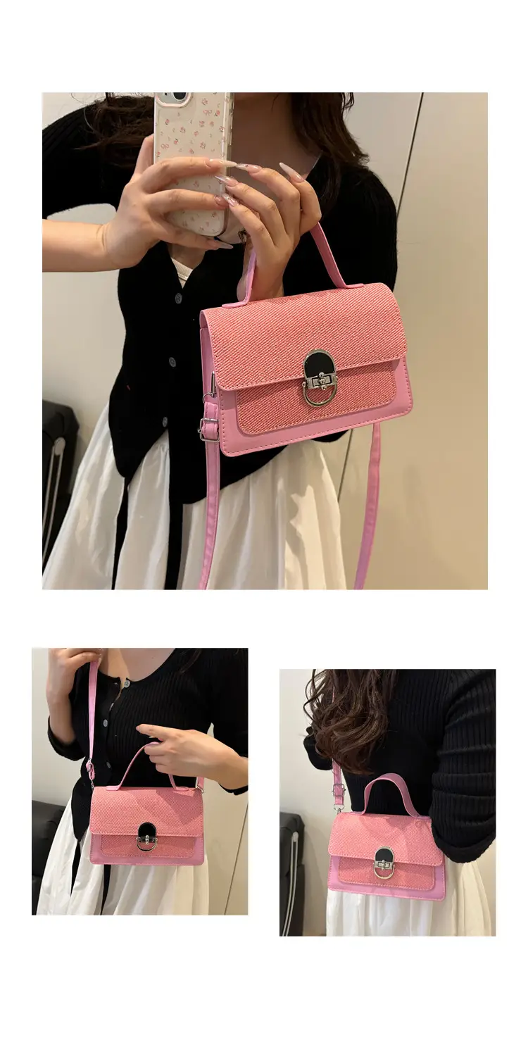 Black Embroidered Women's Crossbody Bag with Gold Clasp — feature 26