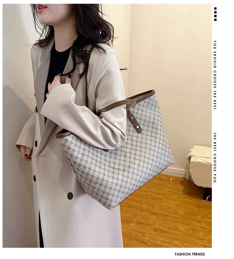2025 Fashion Large Capacity Women's Brown Patterned Shoulder Bag — feature 1