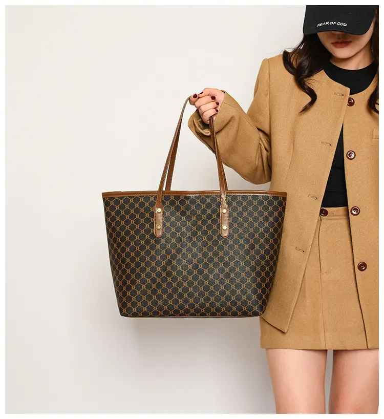 2025 Fashion Large Capacity Women's Brown Patterned Shoulder Bag — feature 12