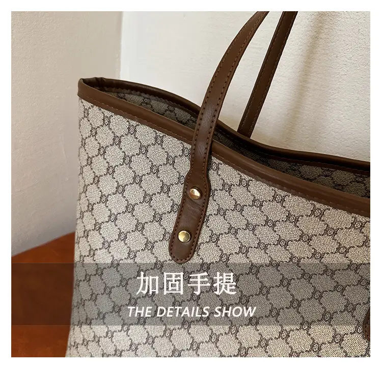 2025 Fashion Large Capacity Women's Brown Patterned Shoulder Bag — feature 6