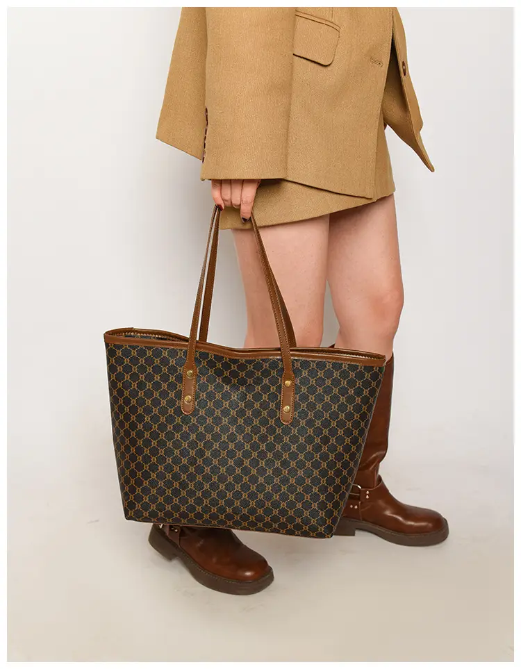 2025 Fashion Large Capacity Women's Brown Patterned Shoulder Bag — feature 9
