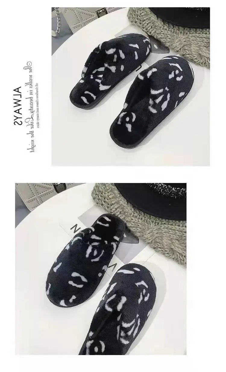 2025 New Home Cotton Slippers for Women Winter Ins K-Style Indoor Cotton Slippers Fleece-Lined Warm Couple Plush Slippers — feature 4