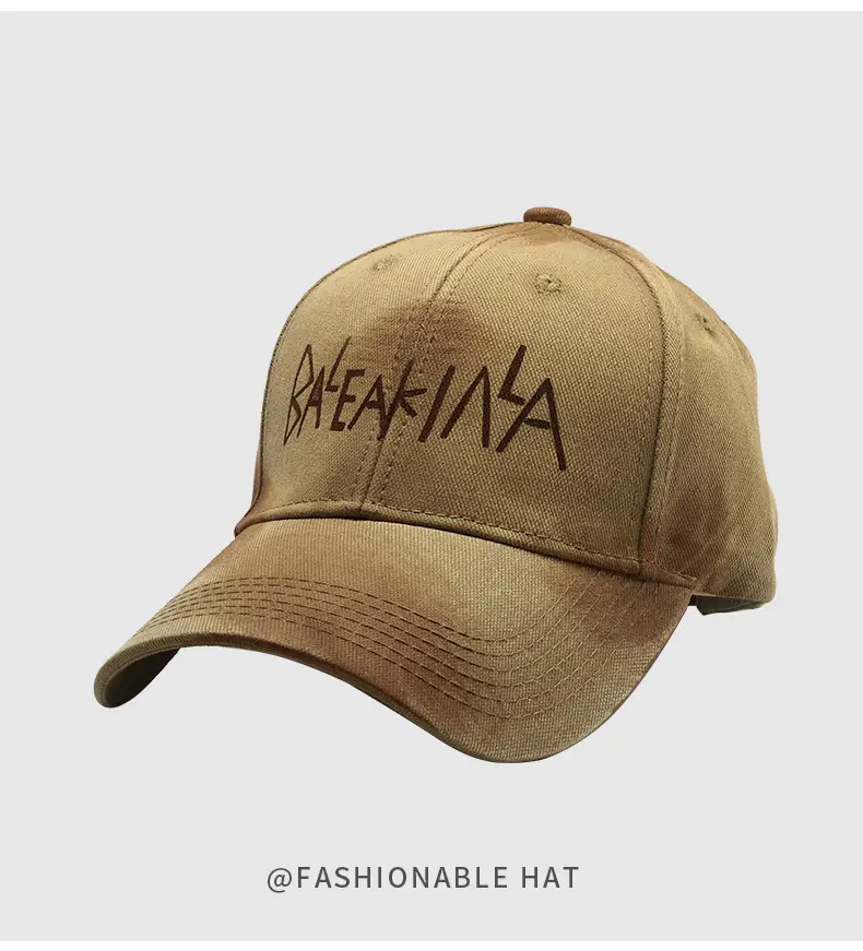 Black Korean Retro Distressed Baseball Cap Unisex Graffiti Sun Hat