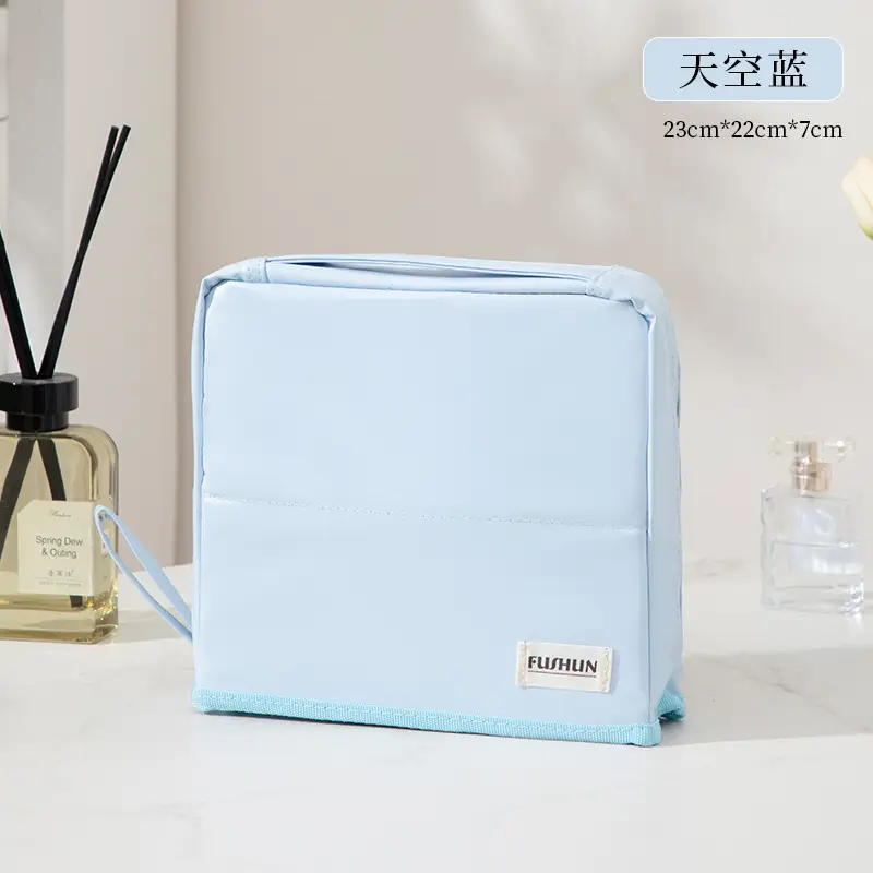 Black Waterproof Makeup Brush Storage Bag 23x22x7cm