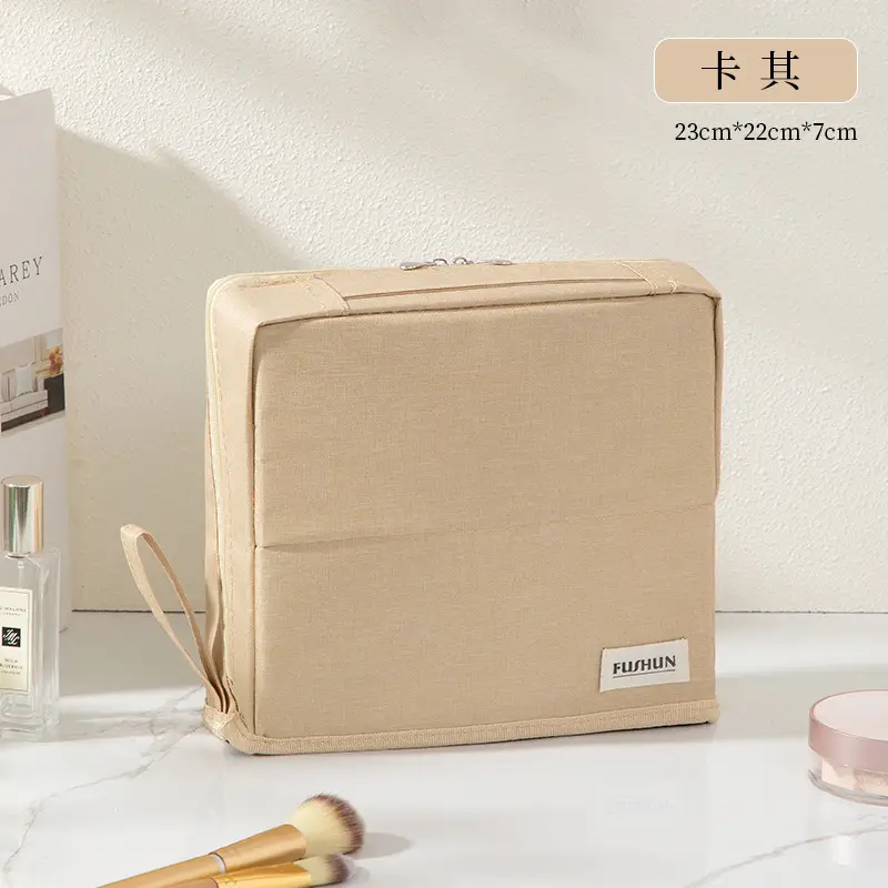Black Waterproof Makeup Brush Storage Bag 23x22x7cm