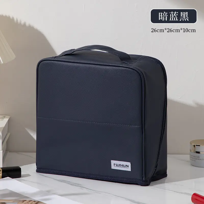 Black Waterproof Makeup Brush Storage Bag 23x22x7cm