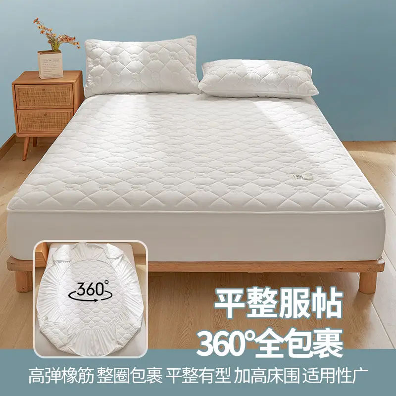 Class a Xinjiang Cotton Quilted Fitted Sheet, Pure Cotton, 100% Cotton, Full Coverage Bed Cover, Simmons Mattress Protector, Three-Piece Set