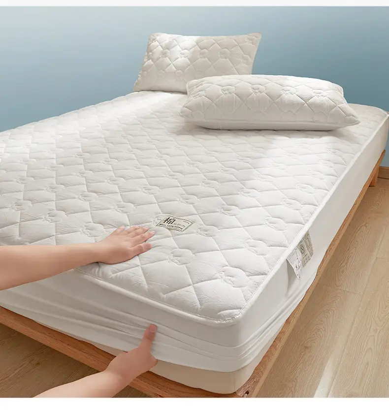 Class a Xinjiang Cotton Quilted Fitted Sheet, Pure Cotton, 100% Cotton, Full Coverage Bed Cover, Simmons Mattress Protector, Three-Piece Set — feature 10