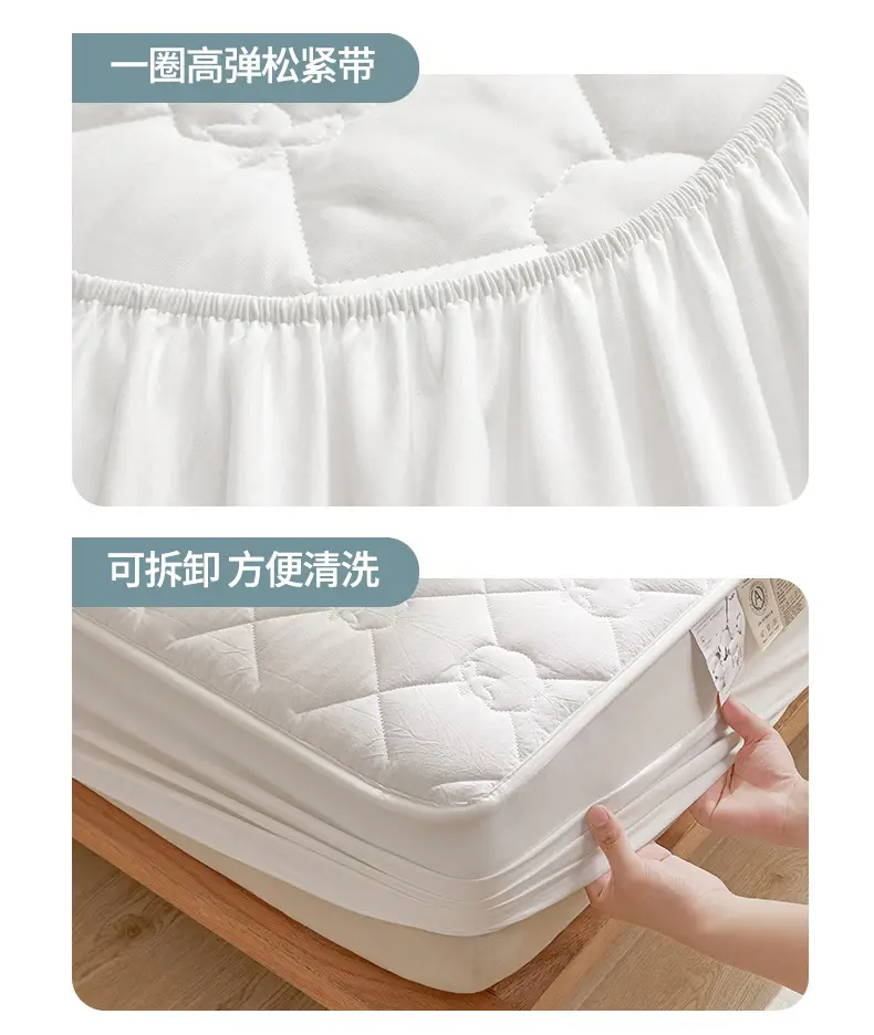 Class a Xinjiang Cotton Quilted Fitted Sheet, Pure Cotton, 100% Cotton, Full Coverage Bed Cover, Simmons Mattress Protector, Three-Piece Set — feature 19