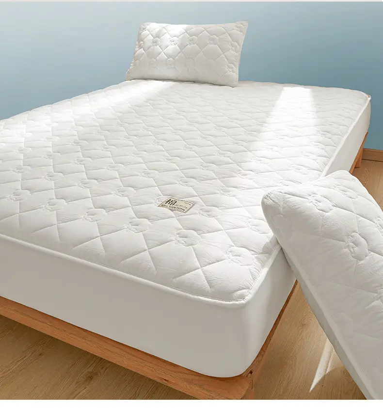 Class a Xinjiang Cotton Quilted Fitted Sheet, Pure Cotton, 100% Cotton, Full Coverage Bed Cover, Simmons Mattress Protector, Three-Piece Set — feature 4