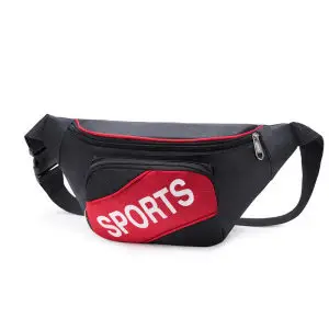 Black Adjustable Strap Fanny Bag for Men Women
