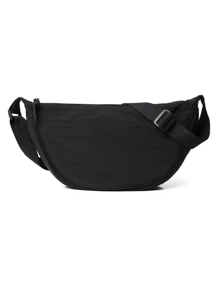 Black Adjustable Strap Fanny Bag for Men Women