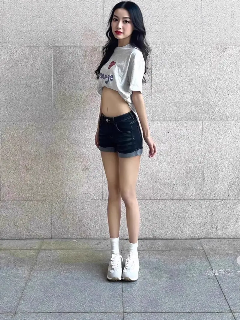 Dark Blue Denim Shorts for Women Slimming Plus Size