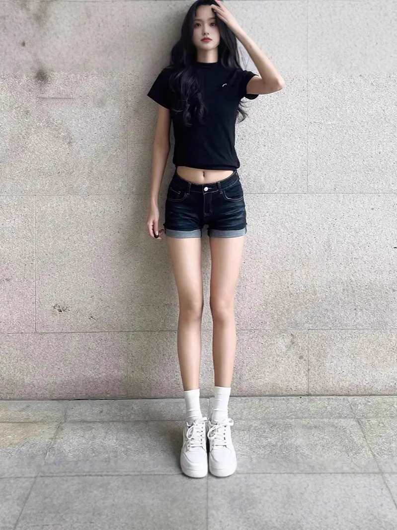 Dark Blue Denim Shorts for Women Slimming Plus Size