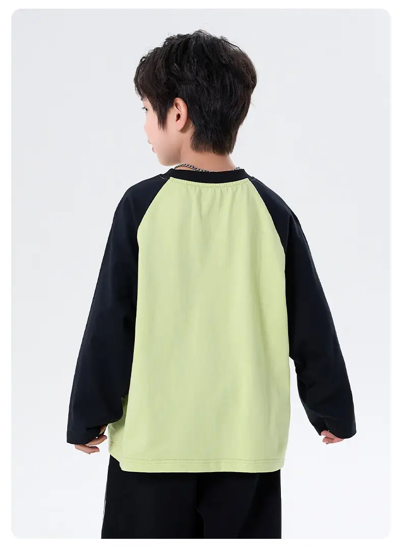 Children's Green Black Raglan Sleeve T-Shirt 2025 — feature 8
