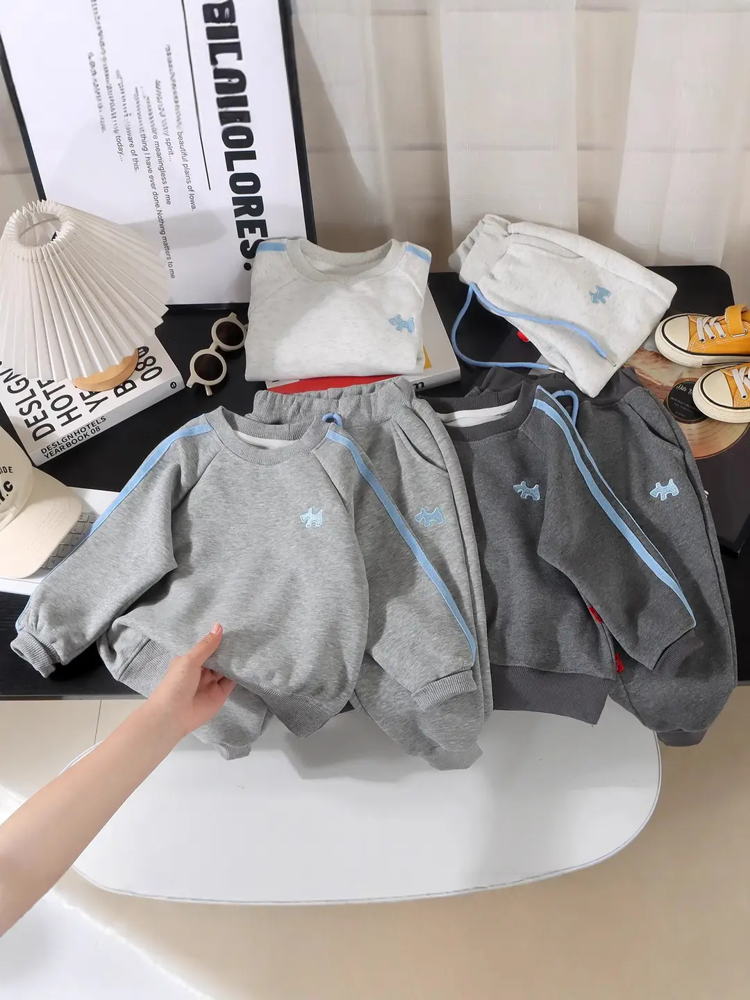 Korean Style Spring and Autumn New Children's Outfit 2026 Fashionable Boys and Girls Sweatshirt Set Children's Spring Sports Clothing - Image 7