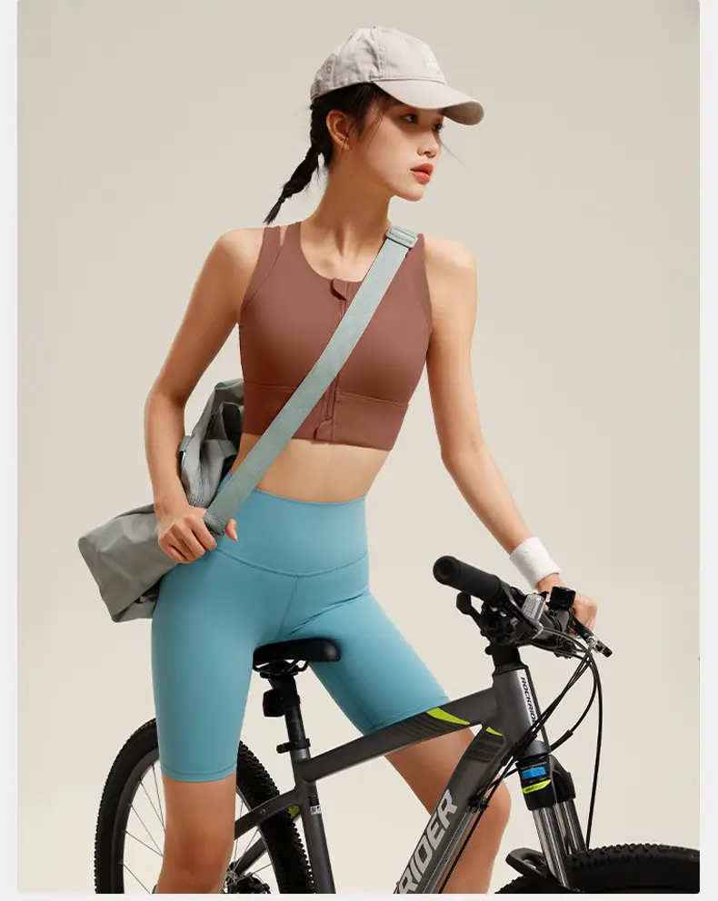 Front Zipper Large Size Sports Vest Women's High-Intensity Outer Wear Secondary Breast Bra Running Fitness Anti-Vibration Underwear — feature 25