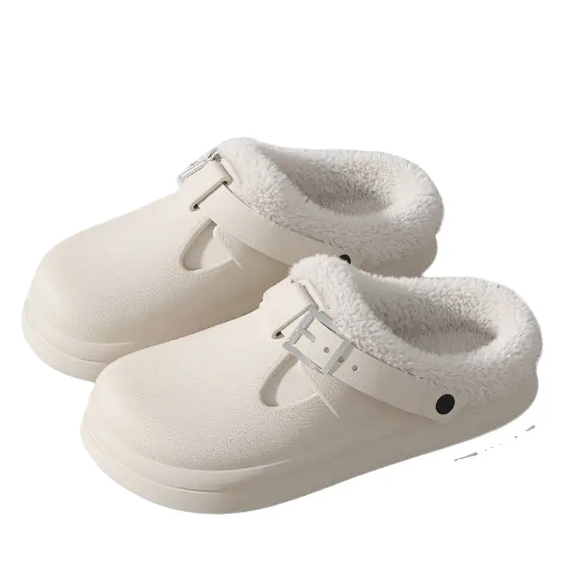 Boken Cotton Slippers for Women Autumn and Winter Indoor Home New Home Warm Velvet Couple Slippers Women's Wholesale