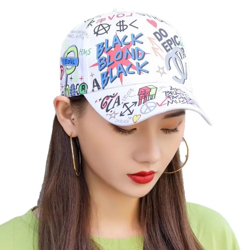 Printed Baseball Cap with Smiley Face for Men Women - Image 7