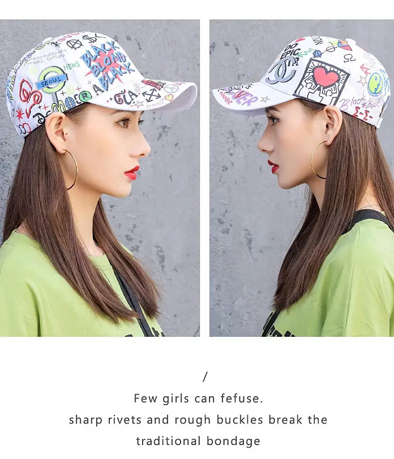 Printed Baseball Cap with Smiley Face for Men Women — feature 6