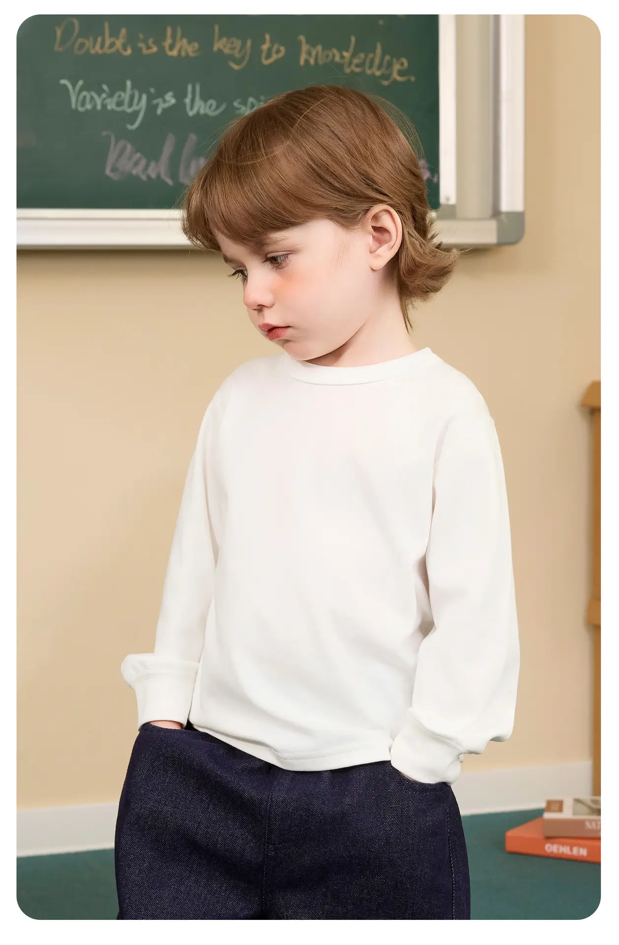 Right European Style Boys Long Sleeve T-Shirt Grey 2026 — feature 16