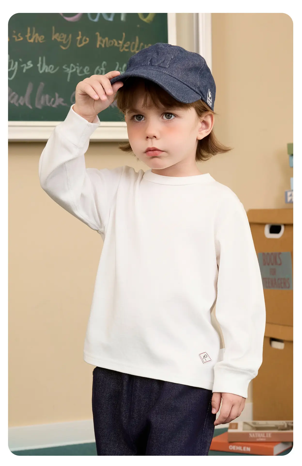 Right European Style Boys Long Sleeve T-Shirt Grey 2026 — feature 18
