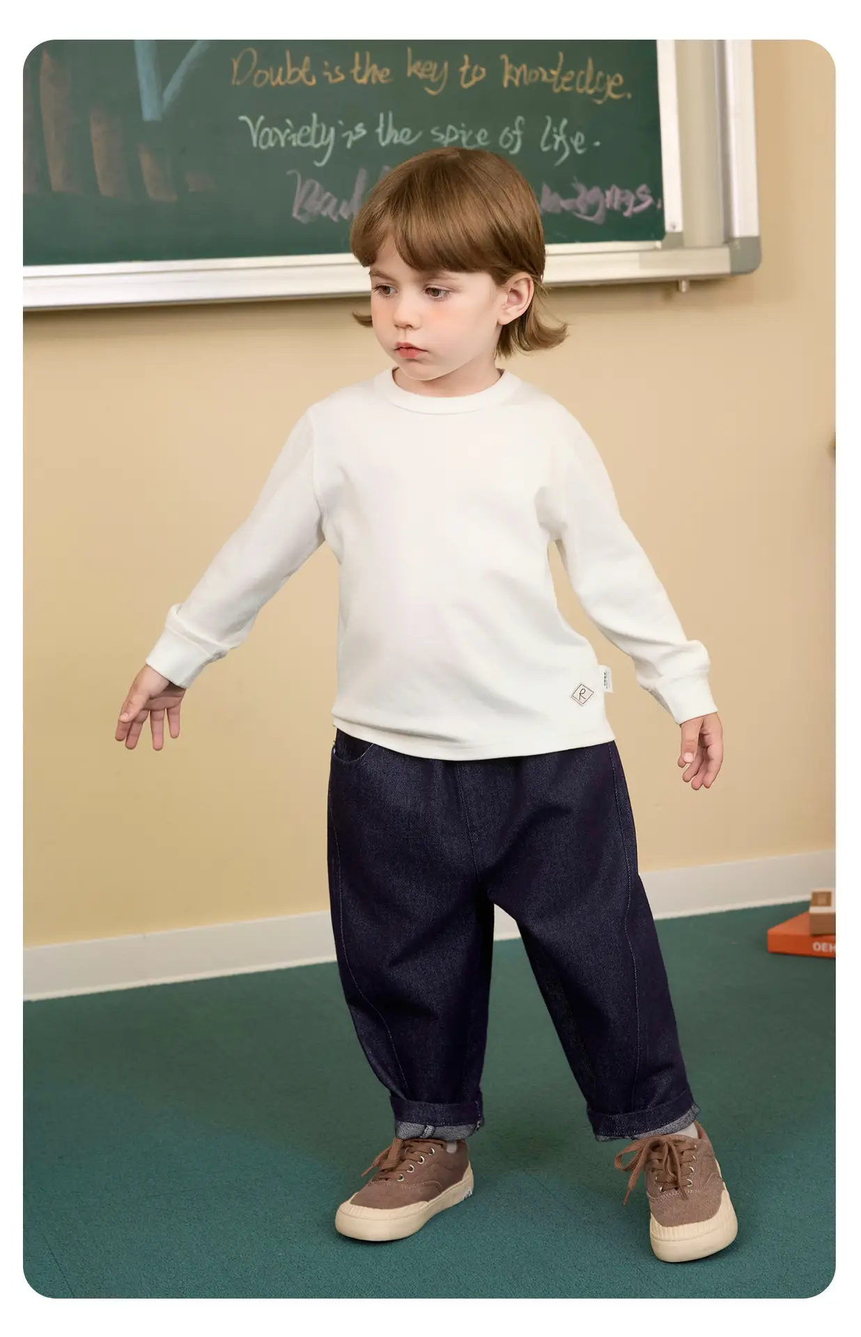 Right European Style Boys Long Sleeve T-Shirt Grey 2026 — feature 19