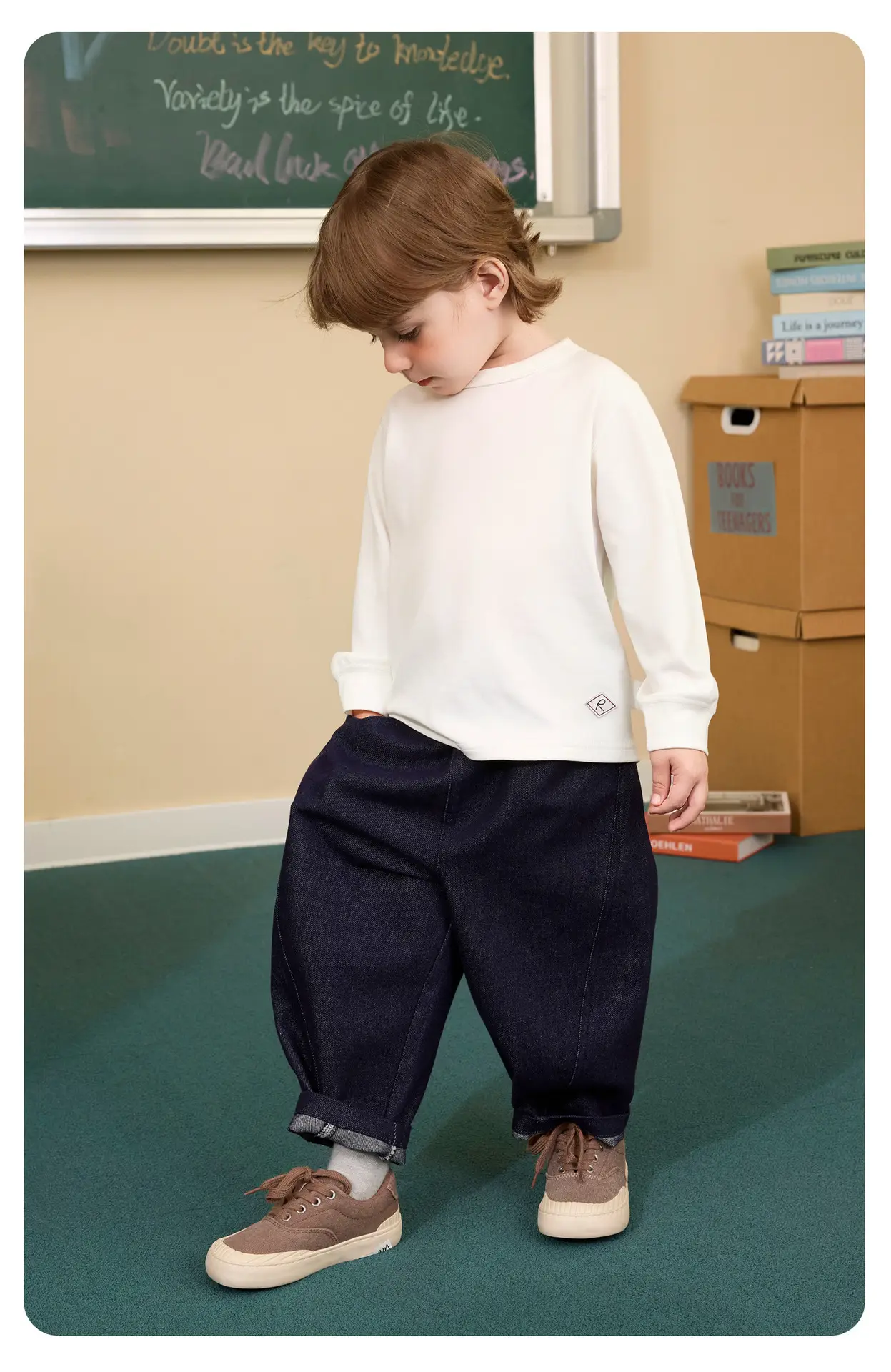 Right European Style Boys Long Sleeve T-Shirt Grey 2026 — feature 20