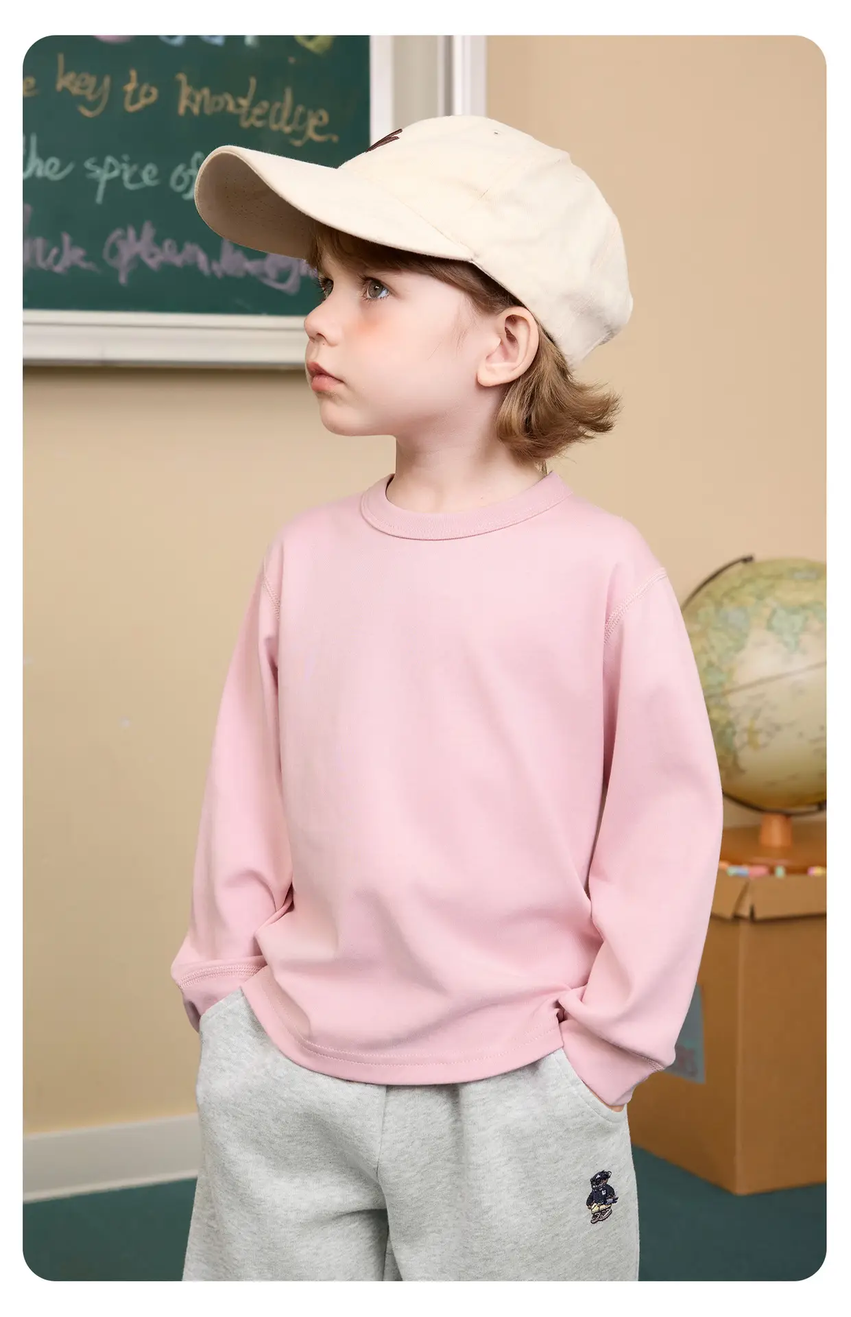 Right European Style Boys Long Sleeve T-Shirt Grey 2026 — feature 22