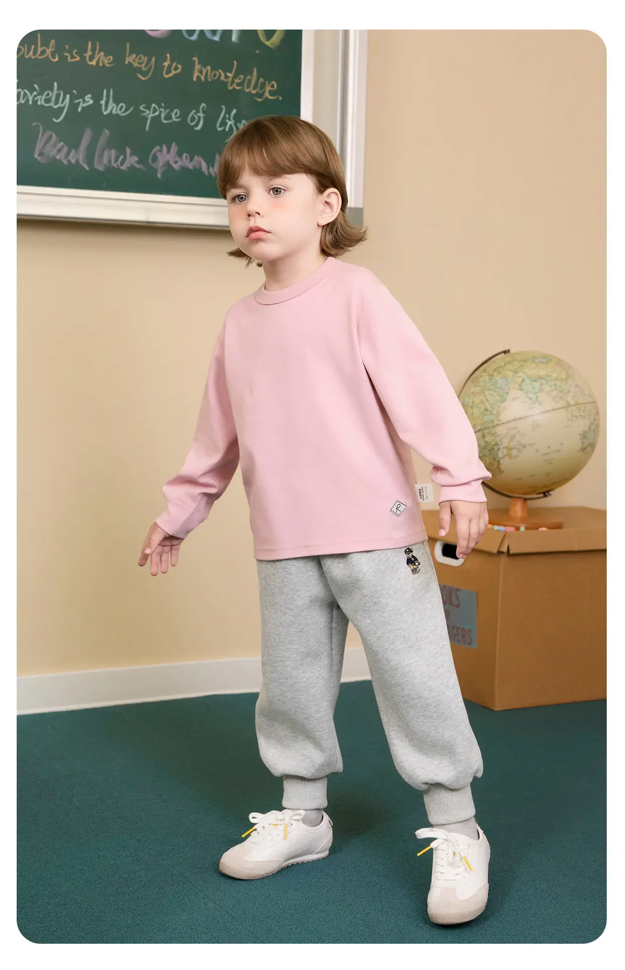 Right European Style Boys Long Sleeve T-Shirt Grey 2026 — feature 24