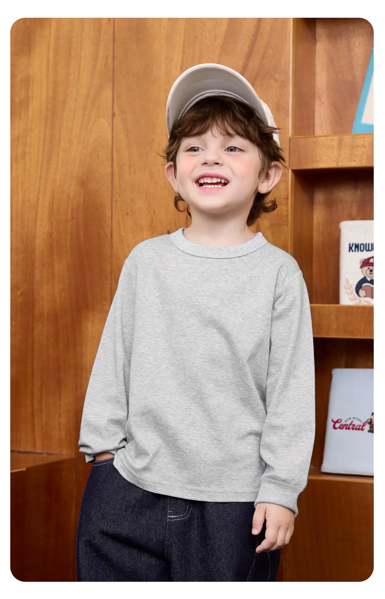 Right European Style Boys Long Sleeve T-Shirt Grey 2026 — feature 29