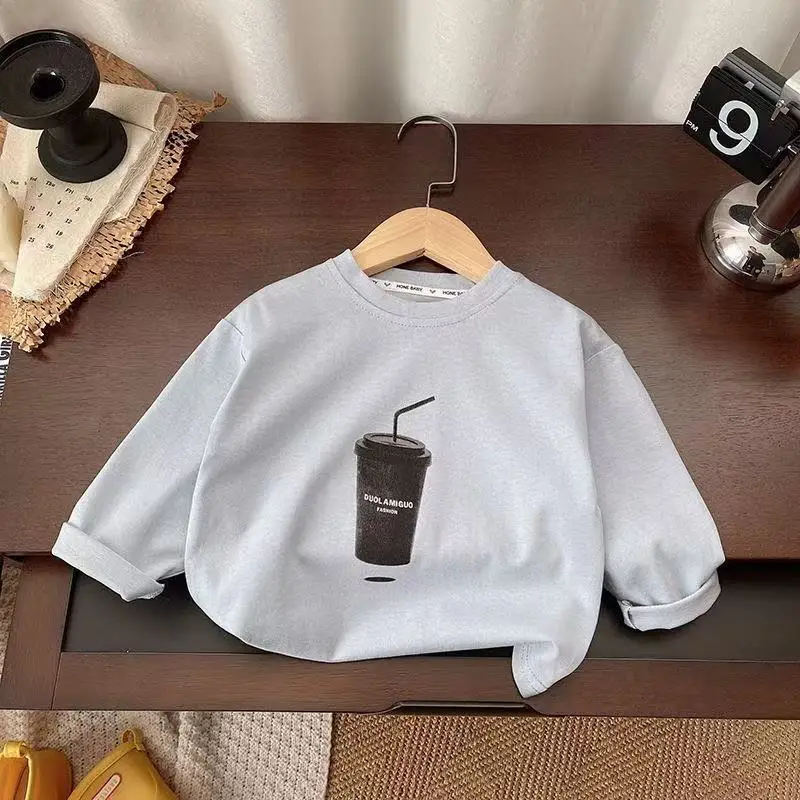 2025 Cotton Long Sleeve T-Shirt for Boys Girls White — feature 3