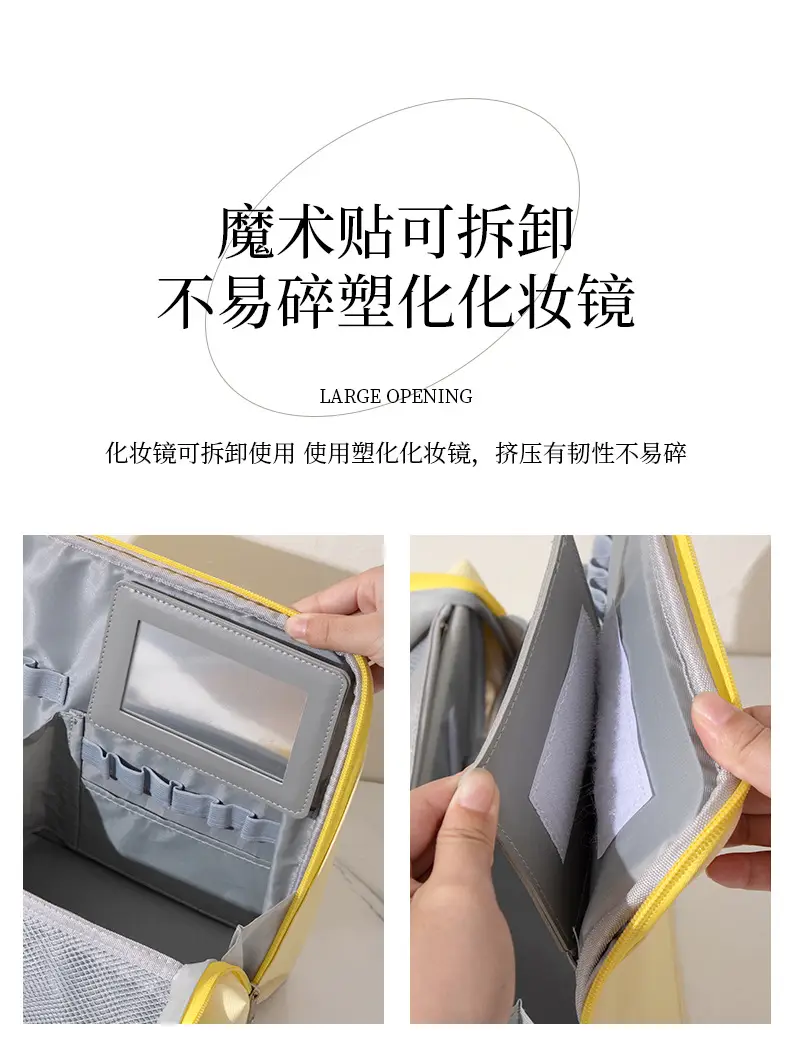 Women Travel Makeup Brush Storage Bag White 26x10cm — feature 10