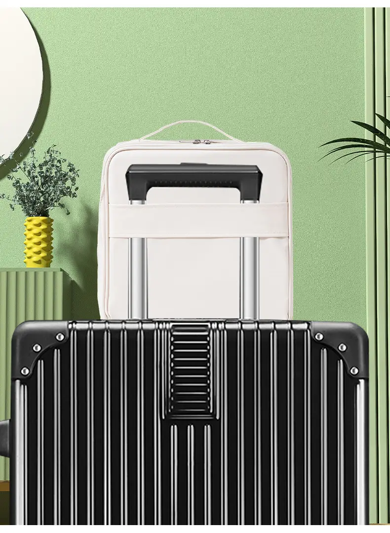 Women Travel Makeup Brush Storage Bag White 26x10cm — feature 17