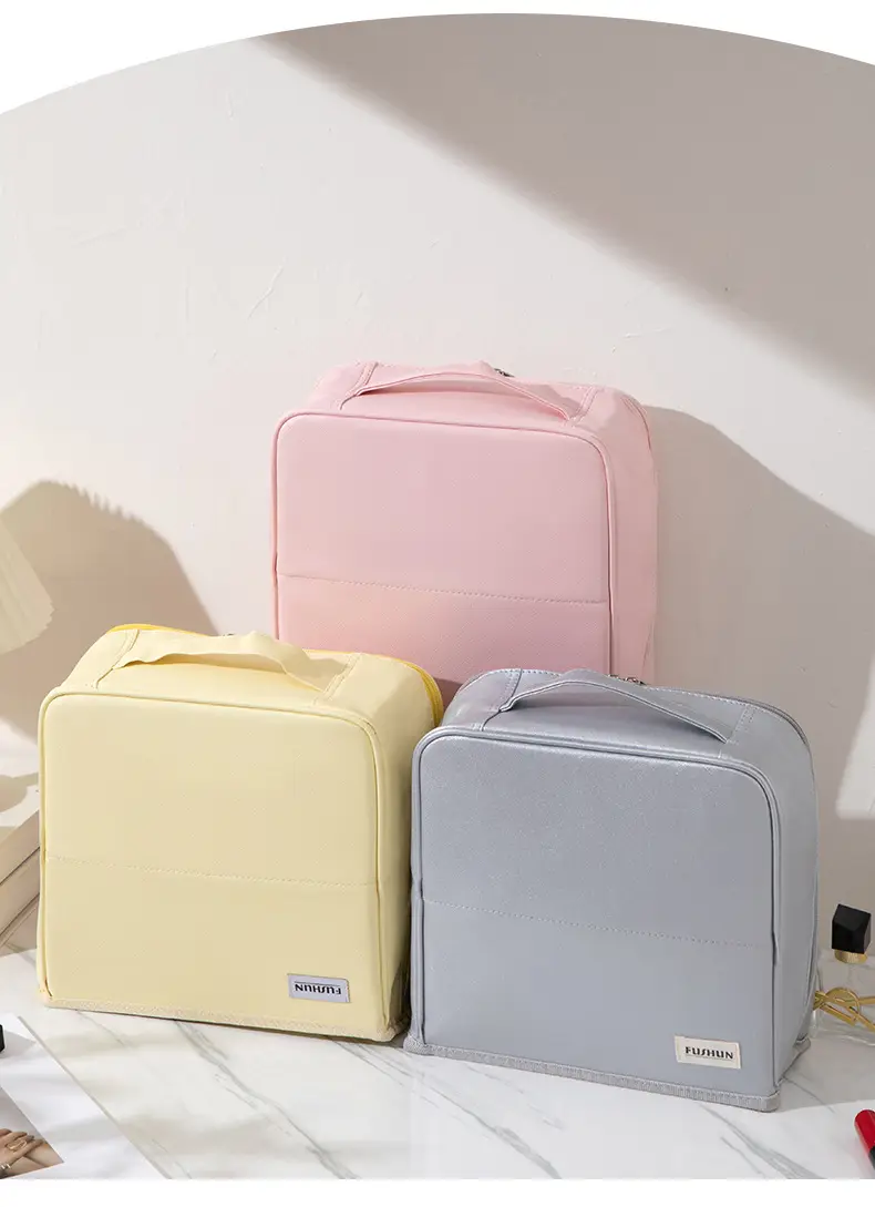 Women Travel Makeup Brush Storage Bag White 26x10cm — feature 20