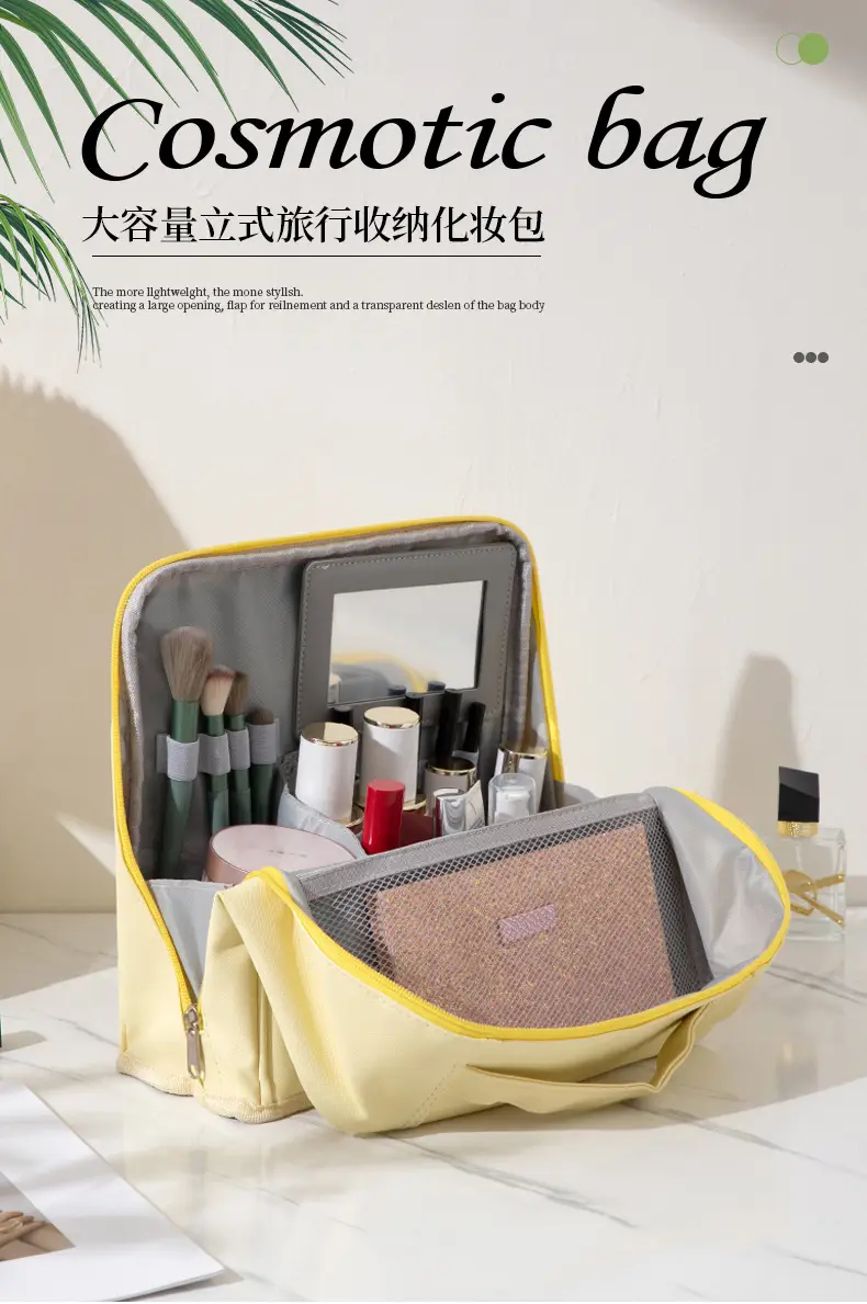 Women Travel Makeup Brush Storage Bag White 26x10cm — feature 4