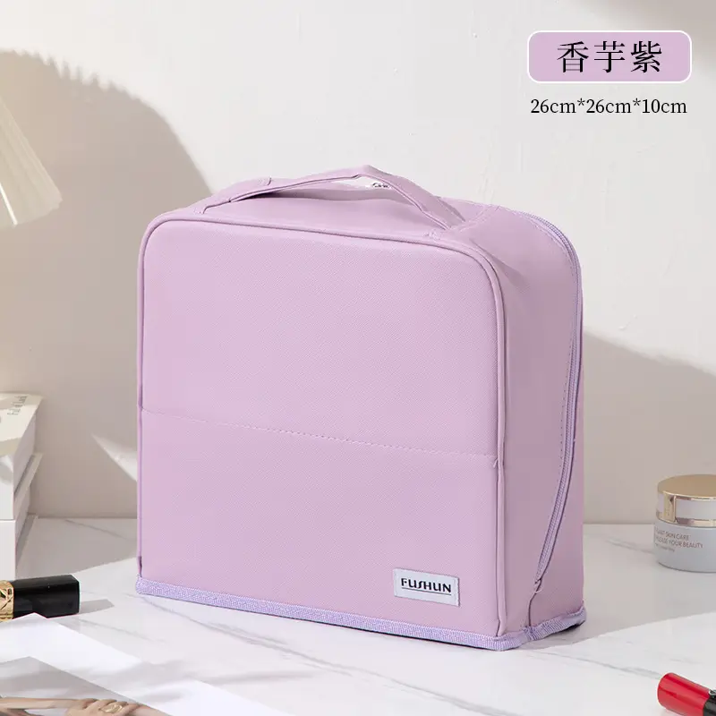 Women Travel Makeup Brush Storage Bag White 26x10cm
