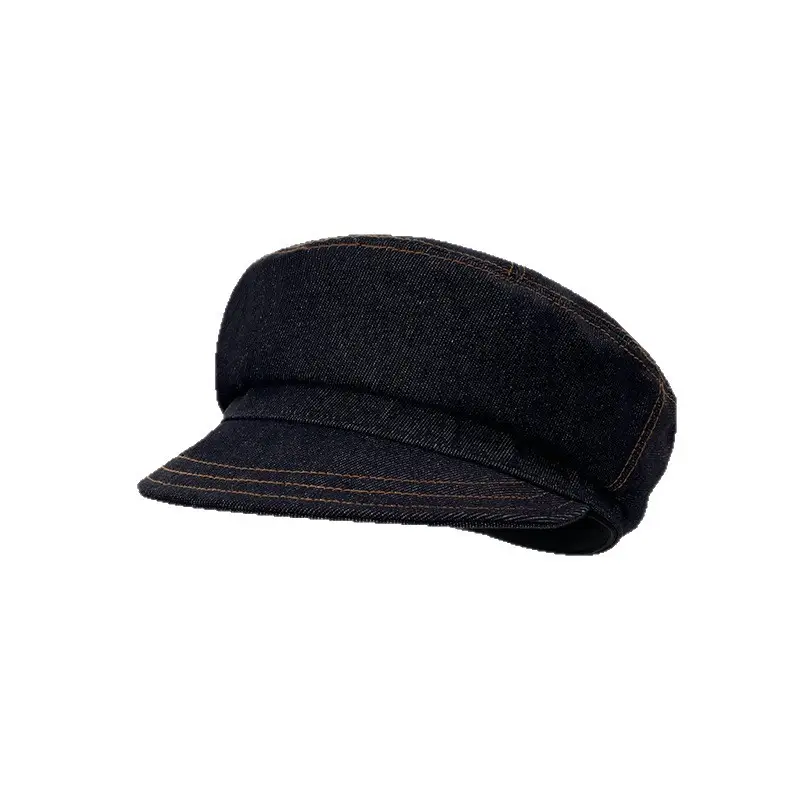 British Retro Denim Flat Cap Newsboy Sunshade - Image 8