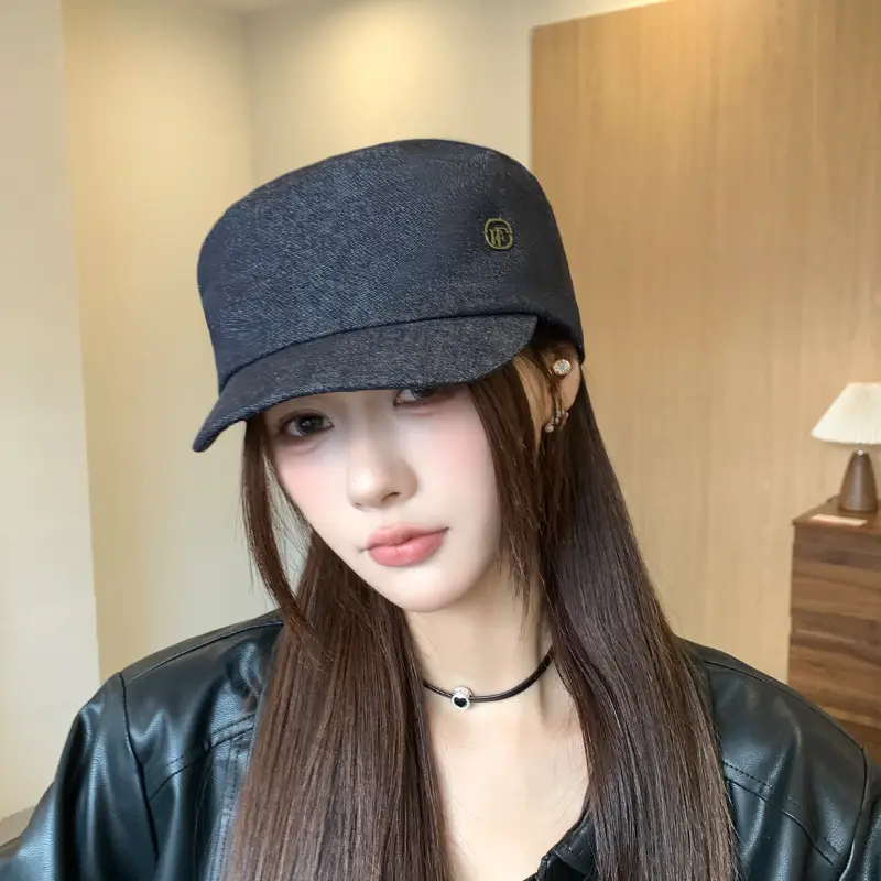 British Retro Denim Flat Cap Newsboy Sunshade — feature 11
